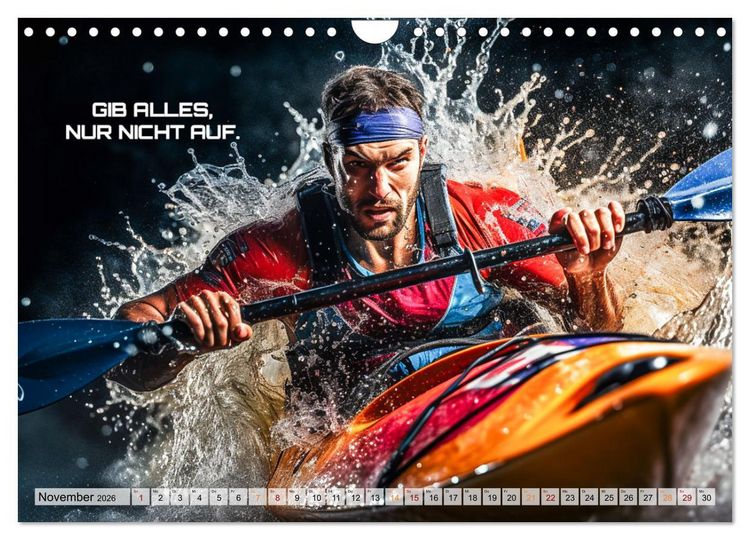 Produktbild: Kajak und Motivation (Wandkalender 2026 DIN A4 quer), CALVENDO Monatskalender