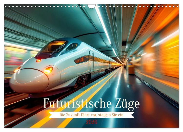 Produktbild: Futuristische Z&uuml;ge (Wandkalender 2026 DIN A3 quer), CALVENDO Monatskalender