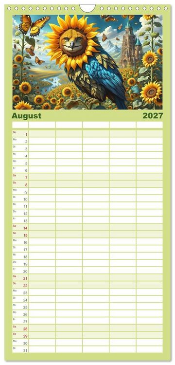 Produktbild: Familienplaner 2027 - Verborgene Welten: Arkanum der mystischen Tierwesen mit 5 Spalten (Wandkalender, 21 x 45 cm) CALVENDO