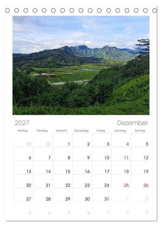 Produktbild: Tischplaner 2027 - Hawaii - Eindr&uuml;cke von Big Island, Kauai & Oahu (A5 Tischkalender zum Aufstellen) CALVENDO