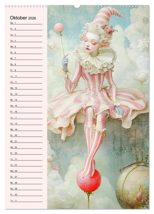 Produktbild: Tarot Wunderwelten. Surrealistische und magische Tarot-Kunst (Wandkalender 2026 DIN A2 hoch), CALVENDO Monatskalender