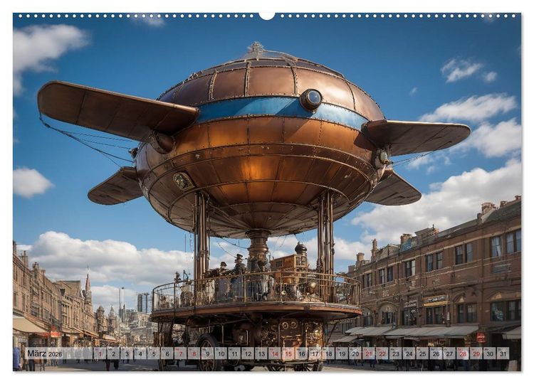 Produktbild: Steampunk - fantastische Flugger&auml;te (Wandkalender 2026 DIN A2 quer), CALVENDO Monatskalender
