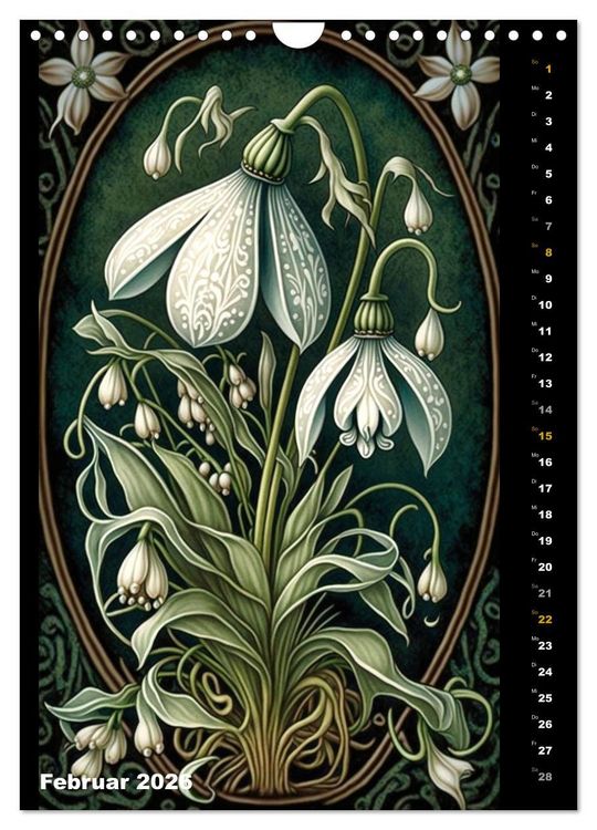 Produktbild: Jugendstil Blumen (Wandkalender 2026 DIN A4 hoch), CALVENDO Monatskalender