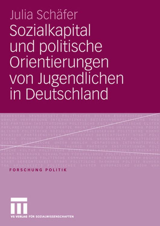 Produktbild: Sozialkapital und politische Orientierungen von Jugendlichen in Deutschland
