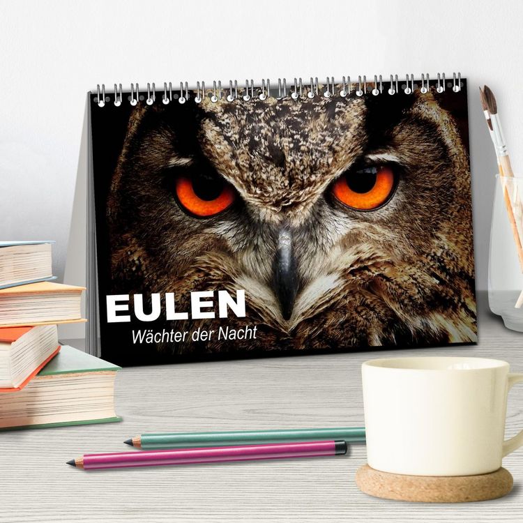 Produktbild: Eulen. W&auml;chter der Nacht (Tischkalender 2026 DIN A5 quer), CALVENDO Monatskalender
