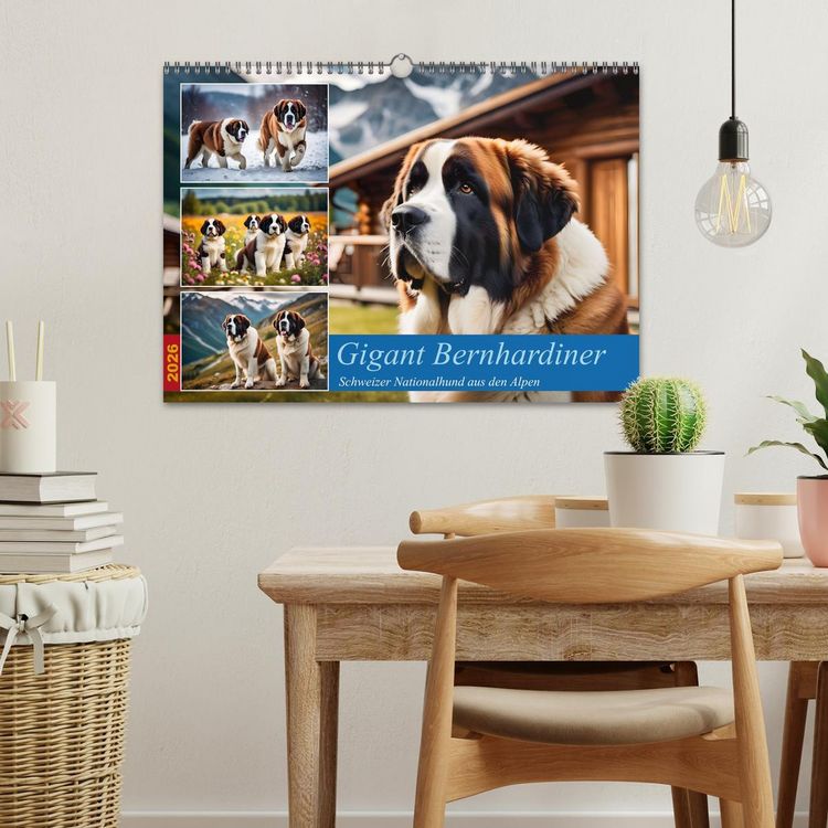 Produktbild: Gigant Bernhardiner (Wandkalender 2026 DIN A3 quer), CALVENDO Monatskalender