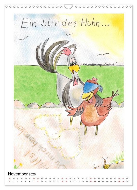 Produktbild: Das mecklenburger Landhuhn (Wandkalender 2026 DIN A3 hoch), CALVENDO Monatskalender