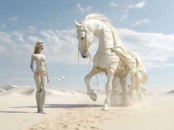 Produktbild: CALVENDO Puzzle Surrealismus trifft Pferdefans | 1000 Teile Lege-Gr&ouml;&szlig;e 64x48cm Foto-Puzzle f&uuml;r gl&uuml;ckliche Stunden