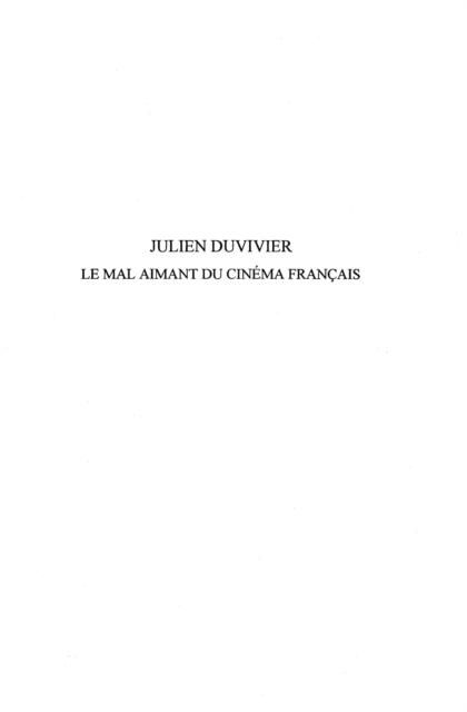 Produktbild: Julien Duvivier Le Mal Aimant Du Cinema Francais