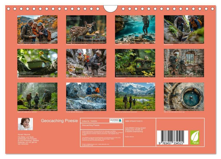 Produktbild: Geocaching Poesie (Wandkalender 2026 DIN A4 quer), CALVENDO Monatskalender