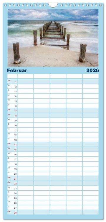 Produktbild: Familienplaner 2026 - Fischland-Dar&szlig;-Zingst Impressionen der Halbinsel mit 5 Spalten (Wandkalender, 21 x 45 cm) CALVENDO