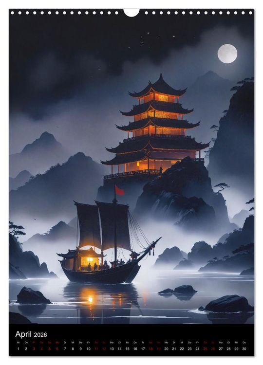 Produktbild: Asiatische Inspiration Fern&ouml;stlicher Art - Dunkle Werke (Wandkalender 2026 DIN A3 hoch), CALVENDO Monatskalender