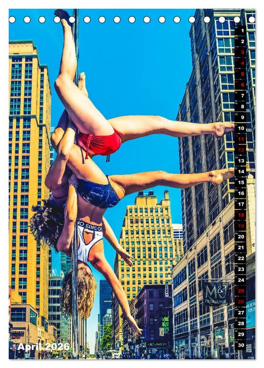 Produktbild: Poledance auf New Yorks Stra&szlig;en (Tischkalender 2026 DIN A5 hoch), CALVENDO Monatskalender