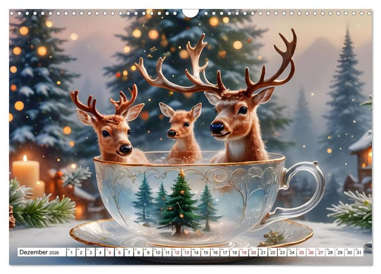 Produktbild: Tierische Tee-Parade (Wandkalender 2026 DIN A3 quer), CALVENDO Monatskalender