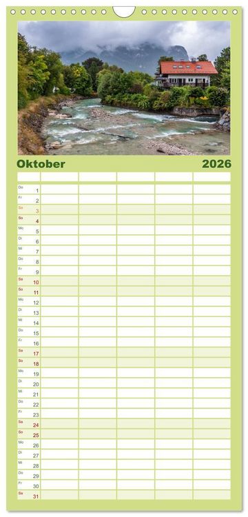 Produktbild: Familienplaner 2026 - Traumlandschaft Werdenfelser Land - Teil I mit 5 Spalten (Wandkalender, 21 x 45 cm) CALVENDO