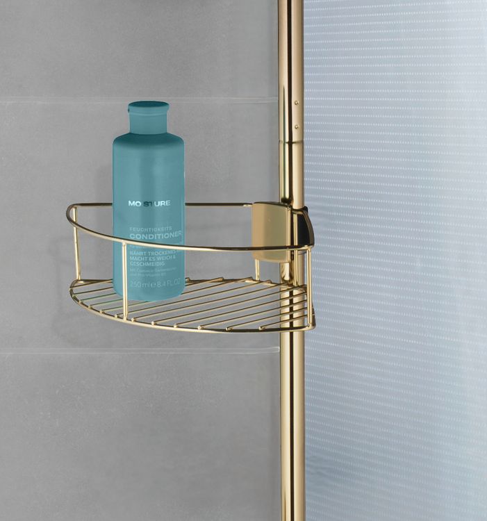 Teleskop-Eckregal Mod. Dolcedo Gold matt, rostfrei kaufen