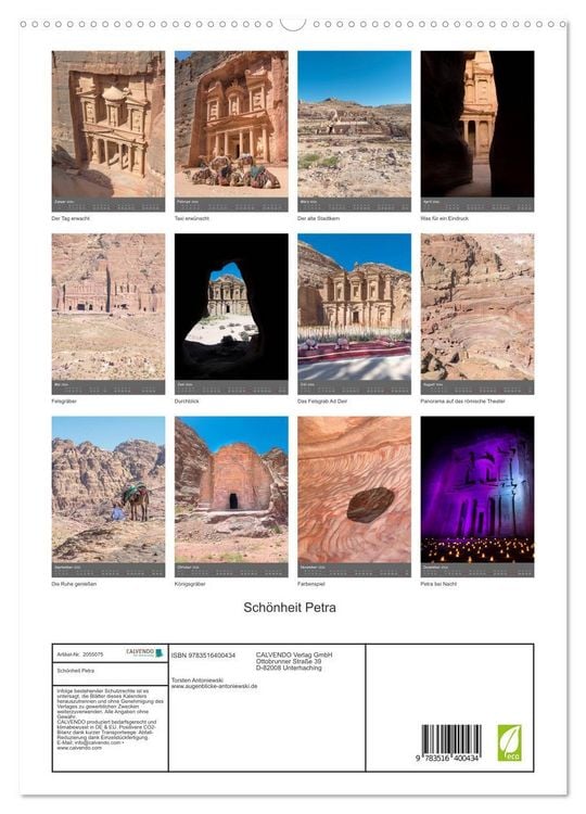 Produktbild: Sch&ouml;nheit Petra (hochwertiger Premium Wandkalender 2026 DIN A2 hoch), Kunstdruck in Hochglanz