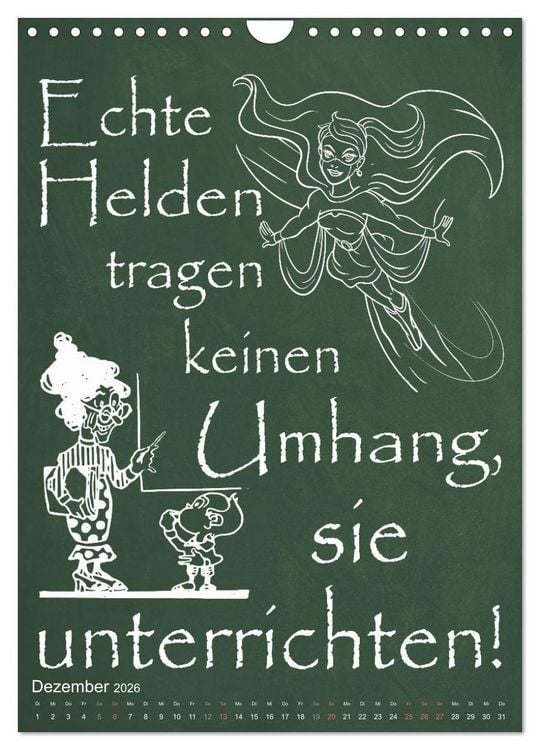 Produktbild: Coole Lehrerspr&uuml;che (Wandkalender 2026 DIN A4 hoch), CALVENDO Monatskalender