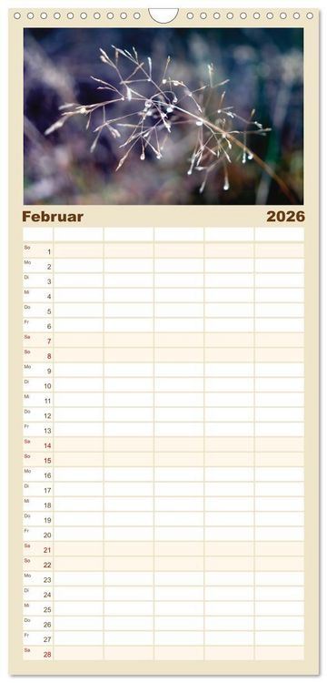 Produktbild: Familienplaner 2026 - Mein Sehnsuchtsort, die Natur mit 5 Spalten (Wandkalender, 21 x 45 cm) CALVENDO