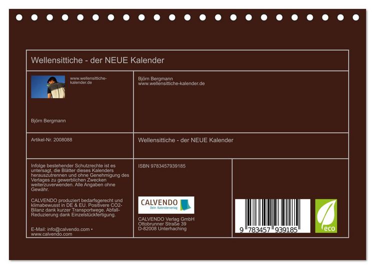 Produktbild: Wellensittiche - der NEUE Kalender (Tischkalender 2026 DIN A5 quer), CALVENDO Monatskalender
