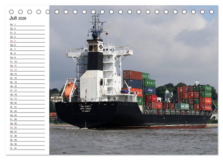 Produktbild: Dicke P&ouml;tte im Hafen und auf gro&szlig;er Fahrt (Tischkalender 2026 DIN A5 quer), CALVENDO Monatskalender