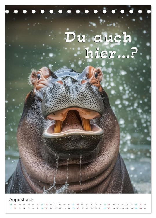 Produktbild: Lustige Tiere (Tischkalender 2026 DIN A5 hoch), CALVENDO Monatskalender