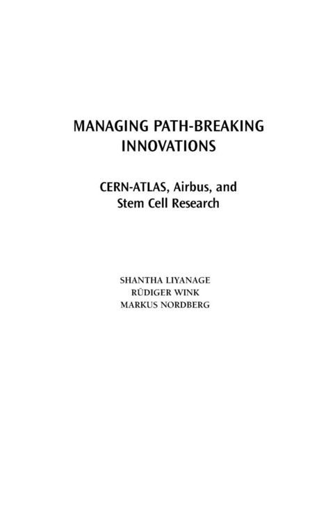 Produktbild: Managing Path-Breaking Innovations