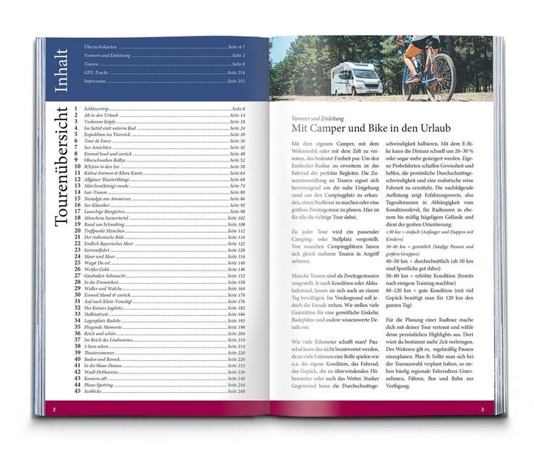 Produktbild: Die 45 sch&ouml;nsten Fahrradtouren f&uuml;r Camper S&uuml;ddeutschland & &Ouml;sterreich