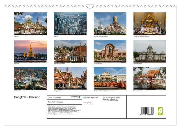 Produktbild: Bangkok - Thailand (Wandkalender 2026 DIN A3 quer), CALVENDO Monatskalender