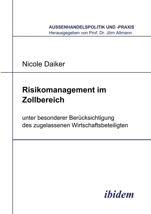 Produktbild: Risikomanagement im Zollbereich