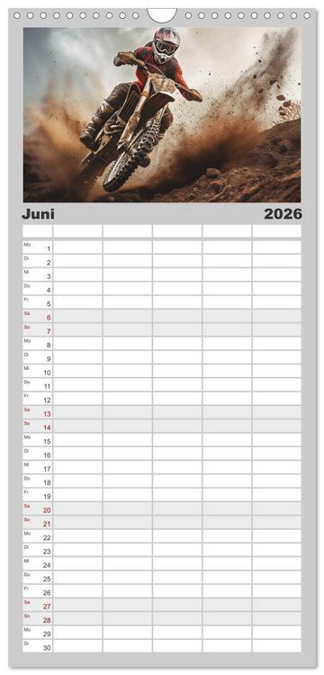 Produktbild: Familienplaner 2026 - Motorcross Welt mit 5 Spalten (Wandkalender, 21 x 45 cm) CALVENDO