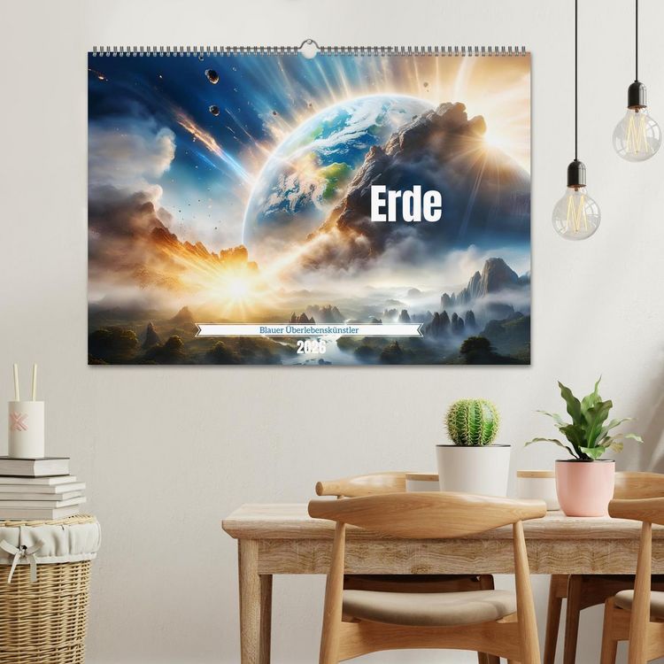Produktbild: Erde - Blauer &Uuml;berlebensk&uuml;nstler (Wandkalender 2026 DIN A2 quer), CALVENDO Monatskalender