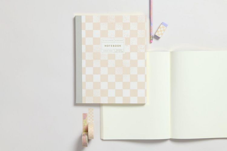 Produktbild: Notizbuch L, Schachbrettmuster, 80 Seiten, 100 g/m&sup2; Bambuspapier