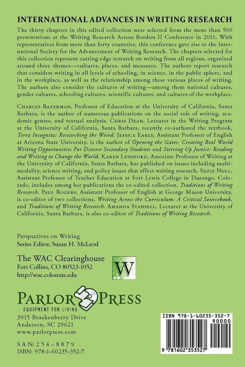 Produktbild: International Advances in Writing Research