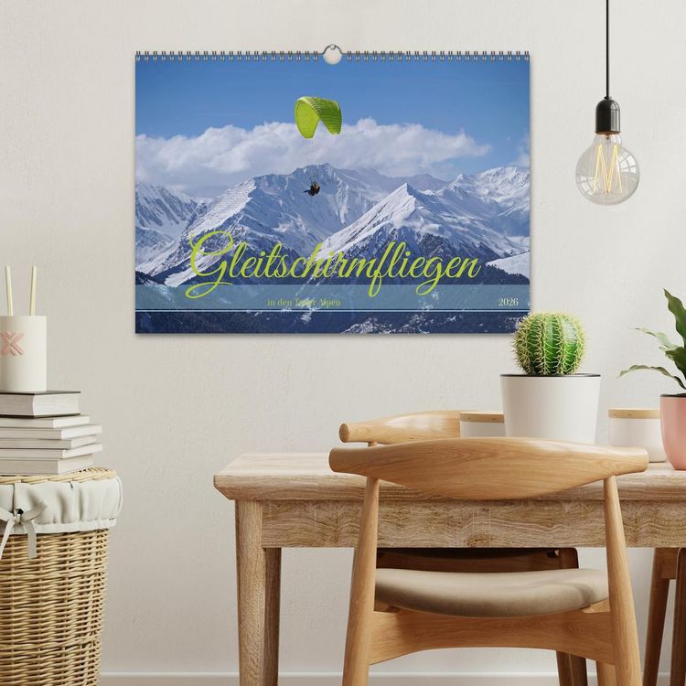 Produktbild: Gleitschirmfliegen in den Tuxer Alpen (Wandkalender 2026 DIN A3 quer), CALVENDO Monatskalender