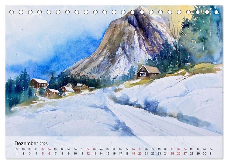 Produktbild: Aquarell auf Reisen - mit Eckard Funck (Tischkalender 2026 DIN A5 quer), CALVENDO Monatskalender