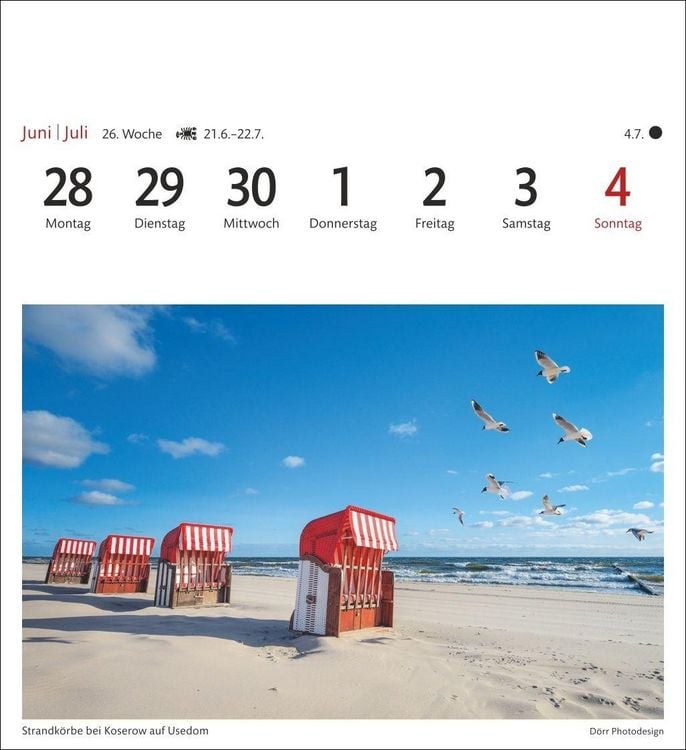 Produktbild: Ostseek&uuml;ste Sehnsuchtskalender 2027 - Wochenkalender mit 53 Postkarten