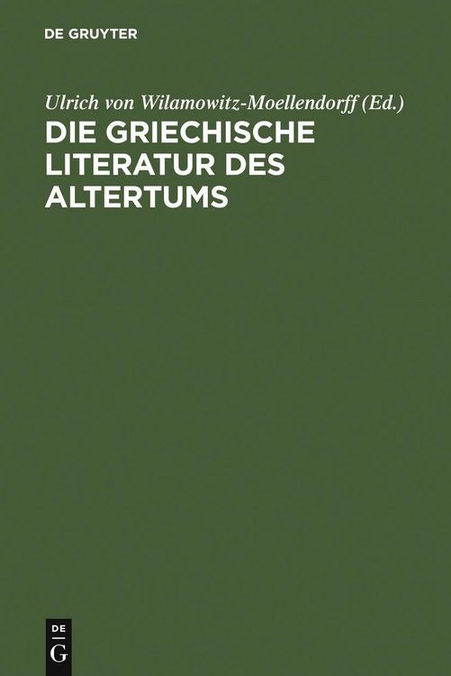 Produktbild: Die griechische Literatur des Altertums
