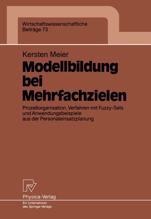 Produktbild: Modellbildung bei Mehrfachzielen