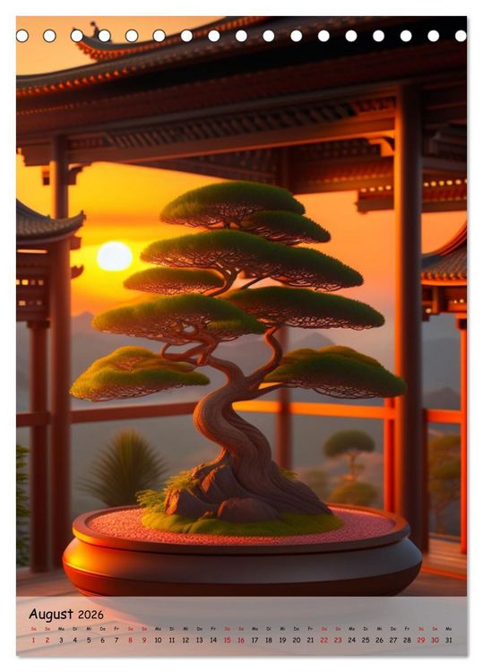 Produktbild: Bonsai Kunstwerke (Tischkalender 2026 DIN A5 hoch), CALVENDO Monatskalender