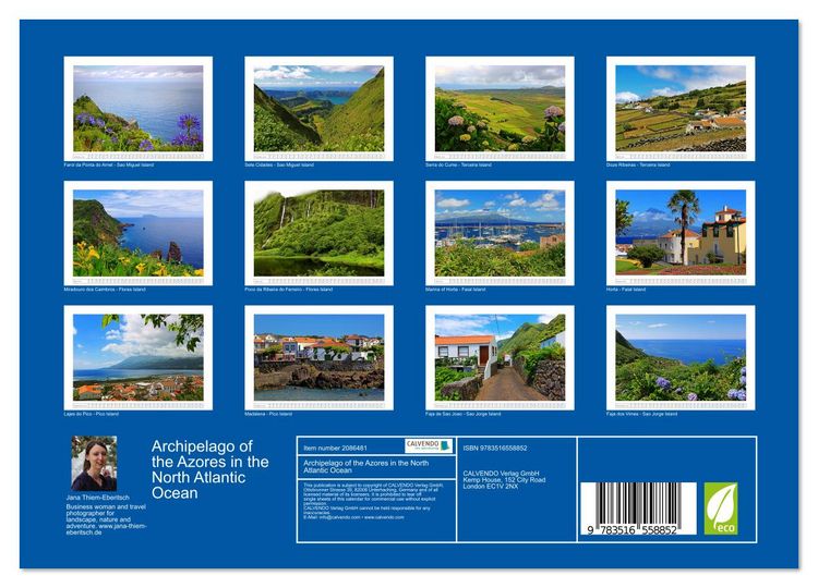 Produktbild: Archipelago of the Azores in the North Atlantic Ocean (Wall Calendar 2026 DIN A4 landscape), CALVENDO 12 Month Wall Calendar