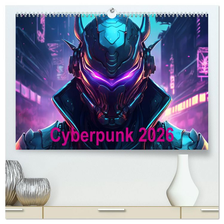 Produktbild: Cyberpunk (hochwertiger Premium Wandkalender 2026 DIN A2 quer), Kunstdruck in Hochglanz