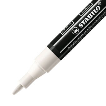 Produktbild: STABILO Acrylmarker, FREE Acrylic T100, Strichbreite 1-2 mm, wei&szlig;