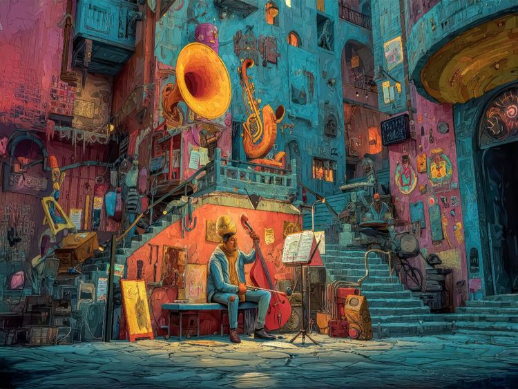 Produktbild: CALVENDO Puzzle Bunte Stadt | 1000 Teile Lege-Gr&ouml;&szlig;e 64x48cm Foto-Puzzle f&uuml;r gl&uuml;ckliche Stunden