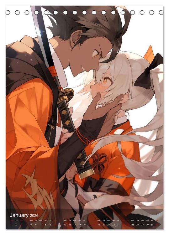 Produktbild: Her Love, His Life and Anime (Desk Calendar 2026 DIN A5 portrait), CALVENDO 12 Month DeskCalendar