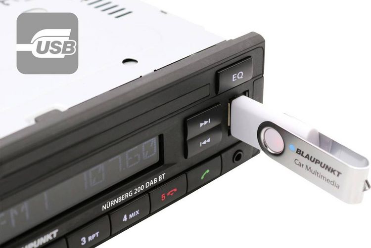 Produktbild: Blaupunkt N&uuml;rnberg 200 DAB BT Autoradio Bluetooth&reg;-Freisprecheinrichtung, DAB+ Tuner