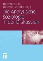 Produktbild: Die Analytische Soziologie in der Diskussion