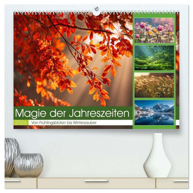 Produktbild: Magie der Jahreszeiten (hochwertiger Premium Wandkalender 2026 DIN A2 quer), Kunstdruck in Hochglanz