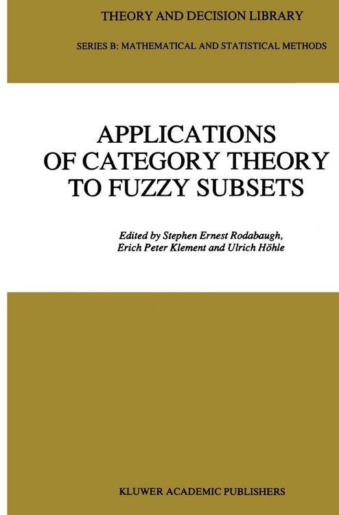 Produktbild: Applications of Category Theory to Fuzzy Subsets