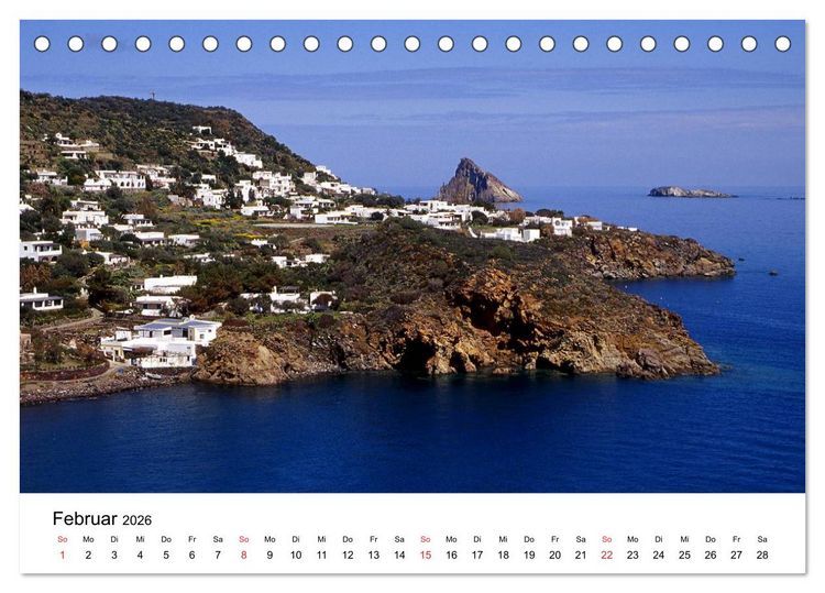 Produktbild: Die Liparischen Inseln (Tischkalender 2026 DIN A5 quer), CALVENDO Monatskalender